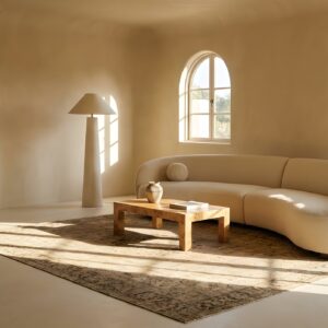 Light Tobacco and Ivory Color Antique Room Size Persian Sultanabad Rug (SKU 24353) - room view