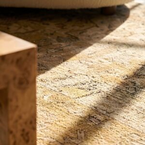 Light Tobacco and Ivory Color Antique Room Size Persian Sultanabad Rug (SKU 24353) - in-room detail
