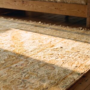 Light Warm Washed Out Color Antique Indian Room Size Amritsar Rug (SKU 20762) - in-room detail
