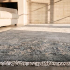 Light Washed Out Gray Color Antique Chinese Art Deco Rug (SKU 21946) - in-room detail