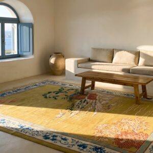 Light Yellow Antique Artistic Scenic Design Chinese Deco Rug (SKU 24227) - room view
