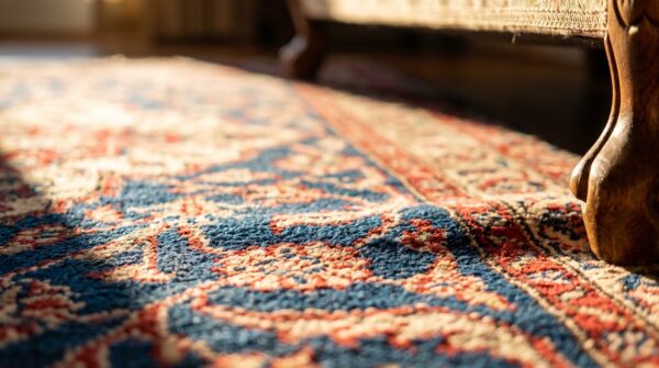 Long and narrow rare antique 18th century caucasian gallery carpet (sku 24434) - in-room detail
