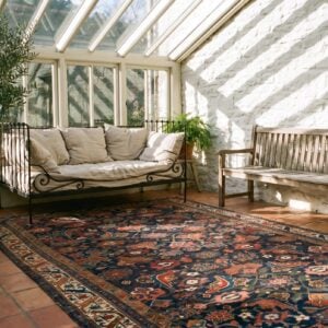 Antique Long and Narrow Size Blue Tribal Persian Bidjar Wool Rug (SKU 25083) - room view
