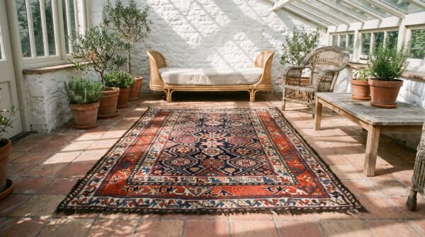 Antique luri persian knotted rug 3 Antique luri persian knotted rug (sku 21292) - room view