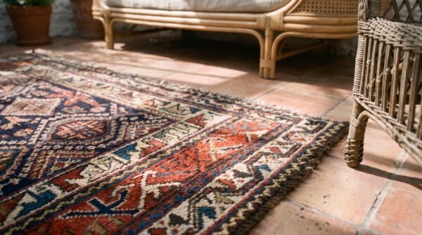 Antique luri persian knotted rug 4 Antique luri persian knotted rug (sku 21292) - in-room detail