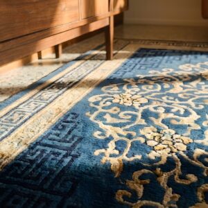 Magnificent Cloud Band Design Antique Blue Medallion Peking Chinese Rug (SKU 23765) - in-room detail