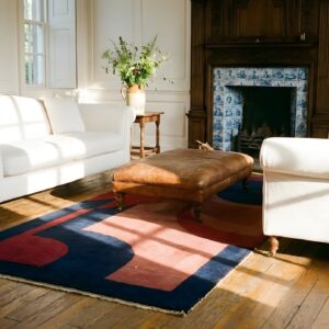 Magnificent Geometric Art Deco Pattern Antique Small Size Chinese Wool Rug (SKU 25197) - room view