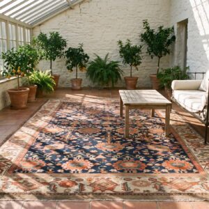 Magnificent Large Scale Allover Tribal Design Antique Rustic Persian Bibikabad Room Size Rug (SKU 25467) - room view