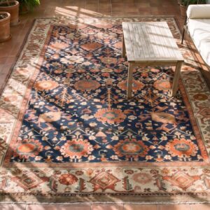 Magnificent Large Scale Allover Tribal Design Antique Rustic Persian Bibikabad Room Size Rug (SKU 25467) - styled overhead view