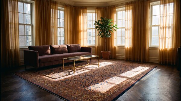 Magnificent navy blue color fine weave floral design antique persian sarouk rug 9 Magnificent navy blue color fine weave floral design antique persian sarouk rug (sku 21894) - room view