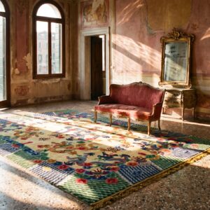 Magnificently Artistic Antique Dragon Chinese Design Fine Silk Rug (SKU 21859) - room view