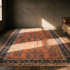 Antique Malayer Large Room Size Wool Coral Rug (SKU 19964) - room view