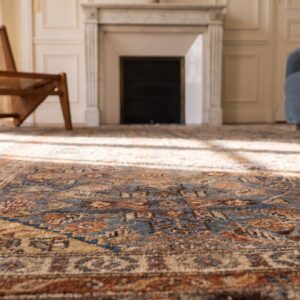 Antique Malayer Persian Allover Floral Hand Knotted Pile Rug (SKU 22494) - in-room detail