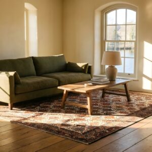 Antique Malayer Persian Geometric Ivory 1890s Rug (SKU 23814) - room view
