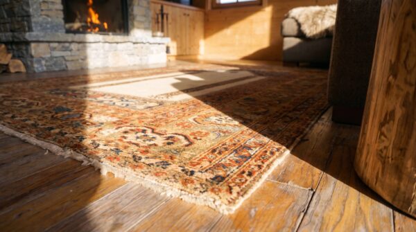 Mid 18th century antique turkish ghiordes classic mehrab muslim prayer design rug 9 Mid 18th century antique turkish ghiordes classic mehrab muslim prayer design rug (sku 24516) - in-room detail