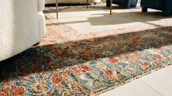 Antique mid 18th century turkish ghiordes square prayer rug 9 Antique mid 18th century turkish ghiordes square prayer rug (sku 25566) - in-room detail