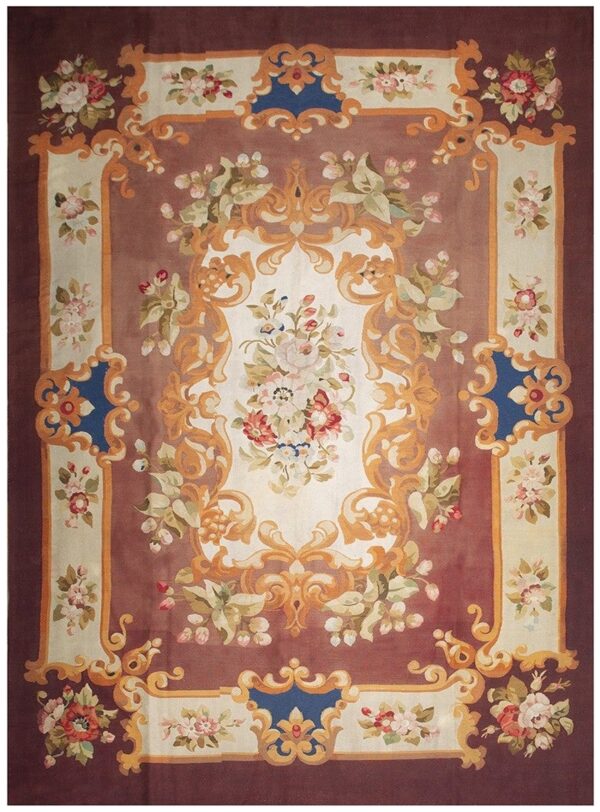 Mid 19th century floral french aubusson 1 Mid 19th century floral french aubusson