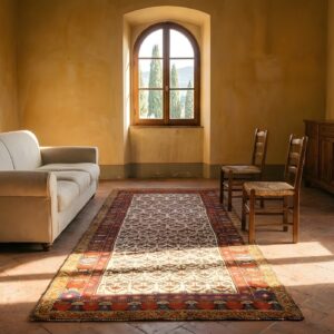 Mid 19th Century Persian Kurdish Carpet 3'6"×10'6" Hand-Knotted Wool (SKU 19284) - room view