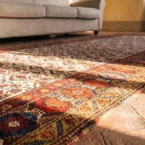 Mid 19th Century Persian Kurdish Carpet 3'6"×10'6" Hand-Knotted Wool (SKU 19284) - in-room detail