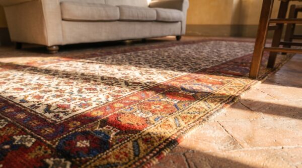 Mid 19th century persian kurdish carpet 3'6"×10'6" hand-knotted wool (sku 19284) - in-room detail