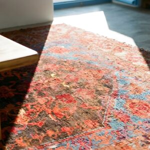 Mid 19th Century Tribal Antique Small Square Turkish Kula Rug (SKU 23484) - in-room detail