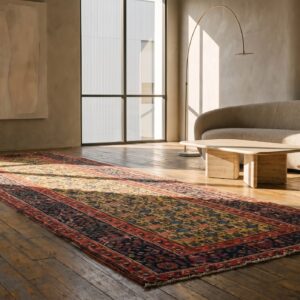 Antique Mid 19th Century Yellow Persian Bidjar Hallway Runner Rug (SKU 22967) - room view