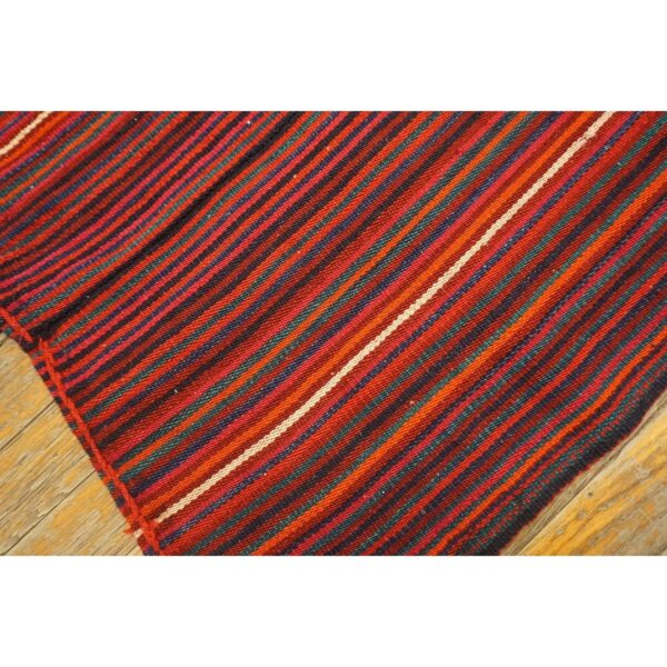 Mid-20th-century turkish decorative stripe modern handwoven kilim rug 5 Mid-20th-century turkish decorative stripe modern handwoven kilim rug - detail view 4