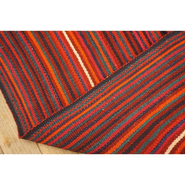 Mid-20th-century turkish decorative stripe modern handwoven kilim rug 6 Mid-20th-century turkish decorative stripe modern handwoven kilim rug - detail view 5