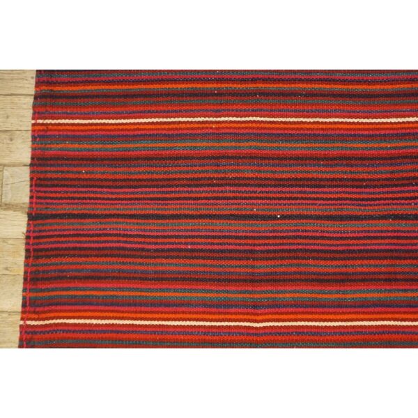 Mid-20th-century turkish decorative stripe modern handwoven kilim rug 8 Mid-20th-century turkish decorative stripe modern handwoven kilim rug - detail view 7