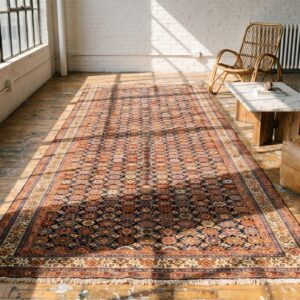 Antique Mina Khani Pattern NW Persian Wool Pile Blue Gallery Rug (SKU 19432) - room view