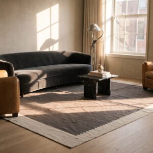 Minimalist Antique Native American Navajo Rio Grande Rug (SKU 24485) - room view