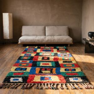 Antique Moroccan - Boucherouitte Moroccan Knotted Rug (SKU 22427) - room view