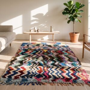 Antique Moroccan - Boucherouitte Moroccan Multicolor 1940s Rug (SKU 22438) - room view