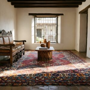 Antique Moroccan Coral Rabat Room Size Wool Rug (SKU 25600) - room view