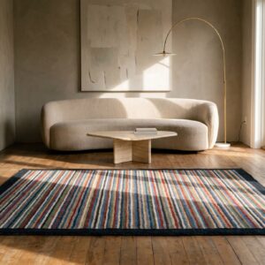 Multicolor 1920s American Square Hooked Wool Antique Rug (SKU 20564) - room view