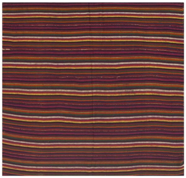 Multicolor field striped vintage mid-century turkish kilim rug 1 Multicolor field striped vintage mid-century turkish kilim rug