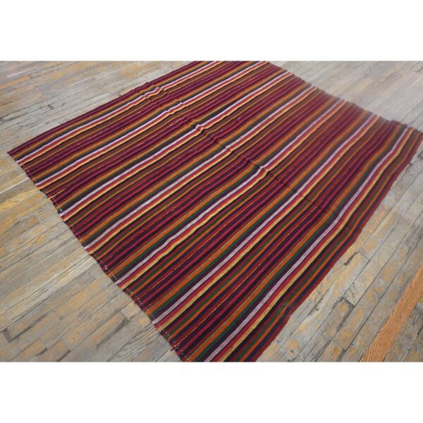 Multicolor field striped vintage mid-century turkish kilim rug 2 Multicolor field striped vintage mid-century turkish kilim rug - detail view 1