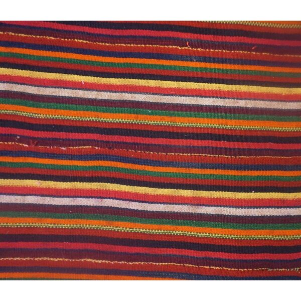 Multicolor field striped vintage mid-century turkish kilim rug 3 Multicolor field striped vintage mid-century turkish kilim rug - detail view 2