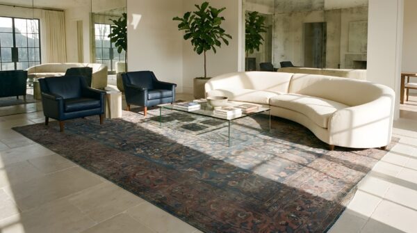 Antique n. E. Persian khorassan moud carpet, early 20th century, hand-knotted wool 17 Antique n. E. Persian khorassan moud carpet, early 20th century, hand-knotted wool (sku 24570) - room view