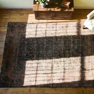 Antique N. Persian Knotted Rug (SKU 25317) - styled overhead view