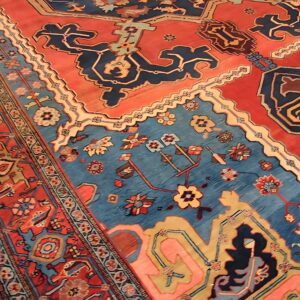 Antique N.W. Persian Bakhshaiesh Carpet 10'8"×16'10" Blue & Red, Hand-Knotted Wool, 1880s (SKU 21739) - room view