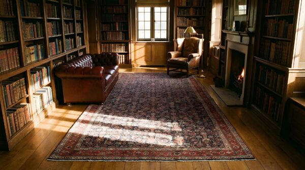 Antique n. W. Persian persian blue 1814 rug 7 Antique n. W. Persian persian blue 1814 rug (sku 21628) - room view