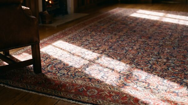 Antique n. W. Persian persian blue 1814 rug 8 Antique n. W. Persian persian blue 1814 rug (sku 21628) - in-room detail