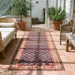 Antique N.W. Persian Blue 1840s Hallway Runner Rug (SKU 21429) - room view