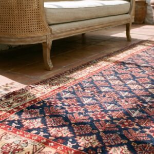 Antique N.W. Persian Blue 1840s Hallway Runner Rug (SKU 21429) - in-room detail