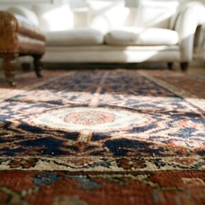 Antique N.W. Persian Blue 1880s Hallway Runner Rug (SKU 25618) - in-room detail