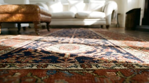 Antique n. W. Persian blue 1880s hallway runner rug 10 Antique n. W. Persian blue 1880s hallway runner rug (sku 25618) - in-room detail