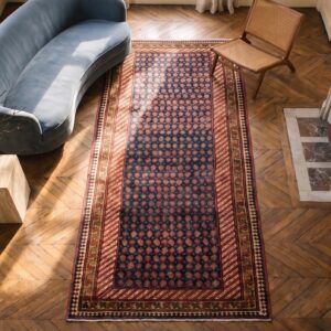 Antique N.W. Persian Persian Blue 1890s Blue Rug (SKU 21393) - styled overhead view