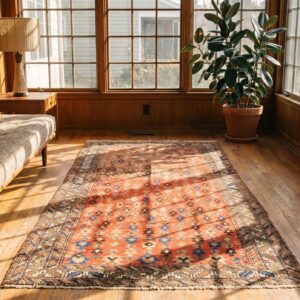 Antique N.W. Persian Coral 1930s Hallway Runner Rug (SKU 19719) - room view