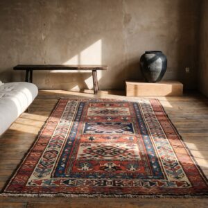 Antique N.W. Persian Coral Wool Hallway Runner Rug (SKU 21730) - room view